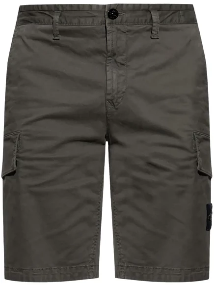Мужские бермуды Stone Island с нашивкой компас, зеленые