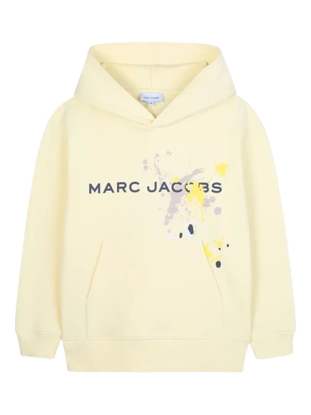 Детская толстовка с капюшоном Marc Jacobs, забрызганная краской yellow