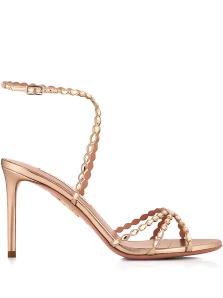 Aquazzura с 85мм сражен любовью зубчатый ремень металлические сандалии gold