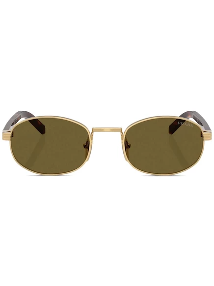 Солнцезащитные очки в овальной оправе Prada Eyewear gold