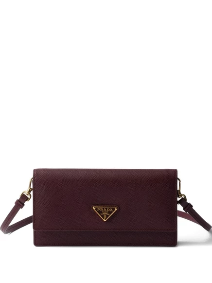Женский кошелек Prada с клапаном из кожи, бордовый