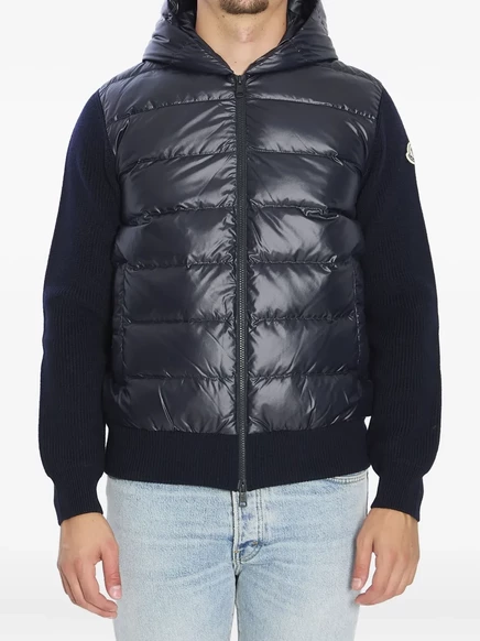 Стеганая куртка с нашивкой с логотипом Moncler blue