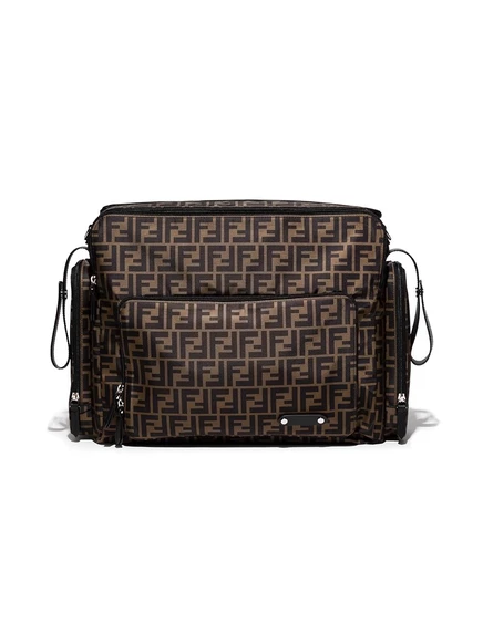 Сумка для пеленания Fendi Kids с логотипом FF, коричневая