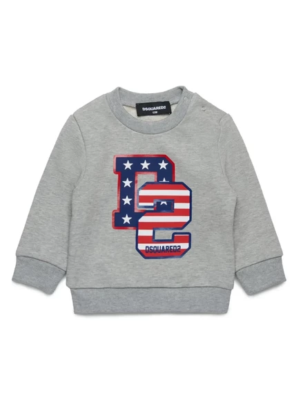 Свитшот для мальчиков DSQUARED2 Kids с логотипом, серый