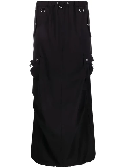 Макси-юбка-карго от Coperni, сшитая на заказ black