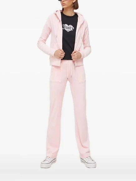 Женское худи Juicy Couture с вышитым логотипом, розовое