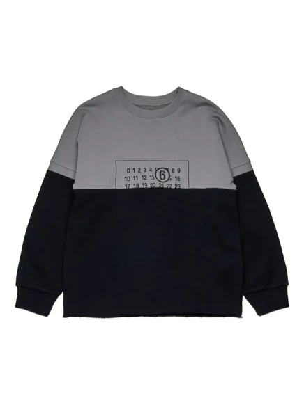Детский свитшот MM6 Maison Margiela с логотипом, серый