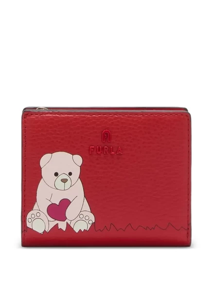 Женский кошелек Furla с принтом медведя, красный
