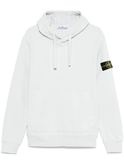 Мужское худи Stone Island с нашивкой Compass, голубое