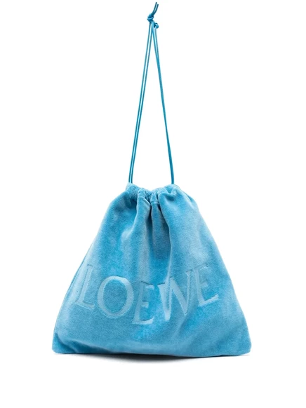 Женский клатч Loewe с тисненным логотипом, лазурный