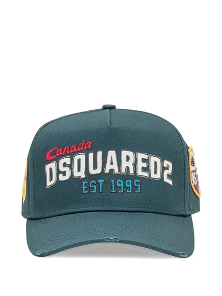 Потрепанная бейсболка с логотипом DSQUARED2 green