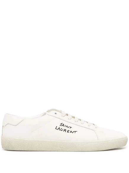 Унисекс кеды Saint Laurent SL/06 канвасовые с вышивкой, белые