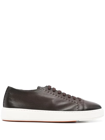 Кожаные кроссовки Santoni brown