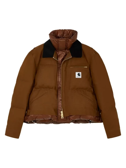 Женская многослойная куртка Sacai x Carhartt Wip, коричневая