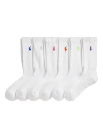 Носки Polo Ralph Lauren с вышивкой Polo Pony (упаковка из шести штук)