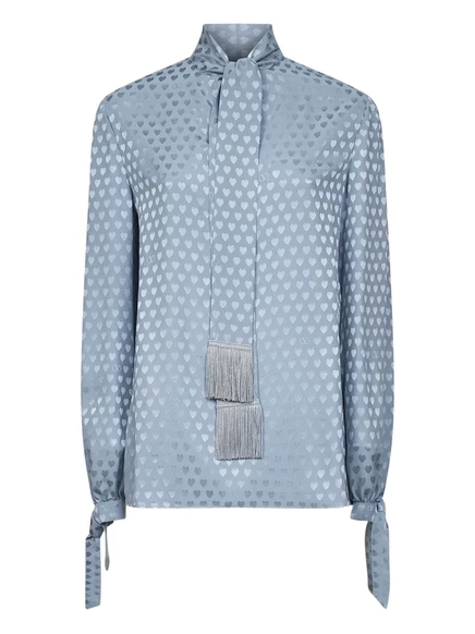 Рубашка с бахромой в виде сердца от Valentino Garavani blue