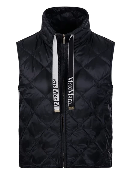 Стеганое пальто на молнии Max Mara black
