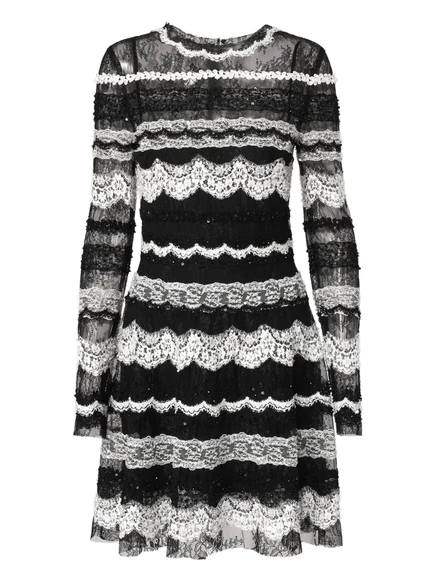 Мини-платье Carolina Herrera, украшенное кружевом black