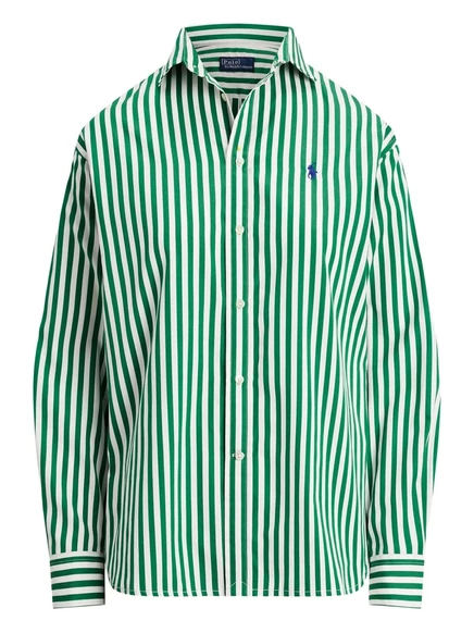 Женская рубашка Polo Ralph Lauren в полоску, зеленая