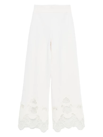 Женские брюки Ermanno Scervino с кружевом, молочные