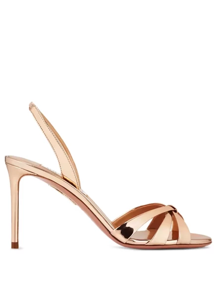 Женские туфли-слингбэк Aquazzura 85 мм, золотистые
