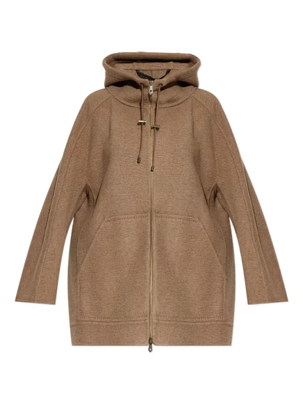Женская куртка Max Mara Gradi с капюшоном, коричневая