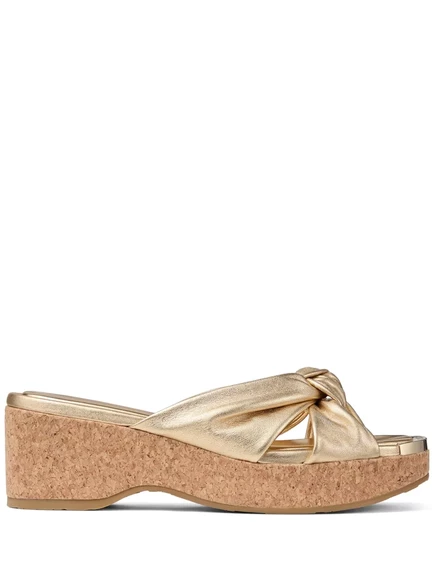 Женские босоножки Jimmy Choo Avenue на танкетке, золотистые