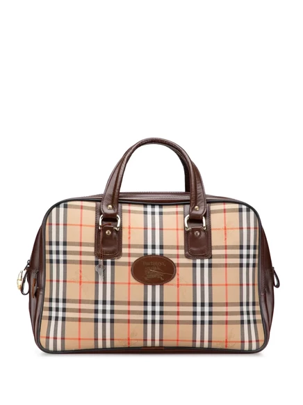 Дорожная сумка Burberry Pre-Owned Haymarket Check, коричневая
