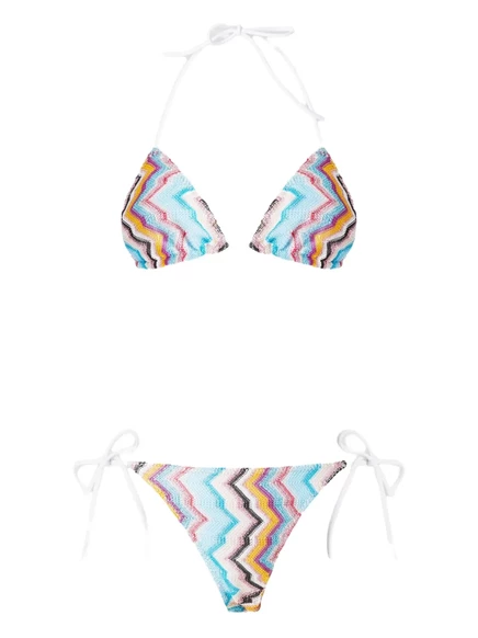 Женский купальник Missoni бикини с узором зигзаг, синий