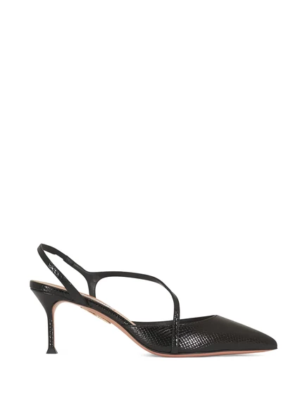 Женские туфли Aquazzura под кожу змеи, черные