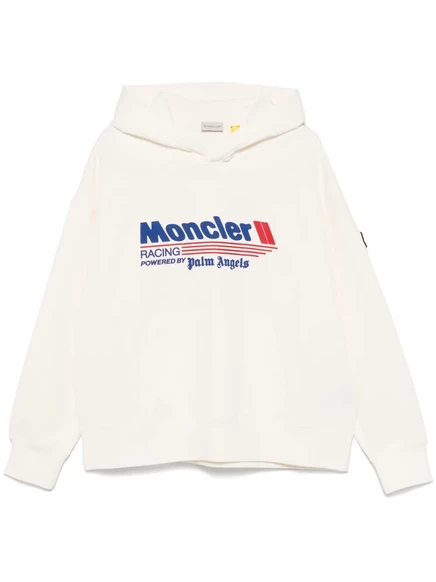 Мужская худи Palm Angels x Moncler с логотипом Racing, белая