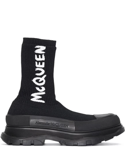 Ботинки в стиле протекторных носков Alexander McQueen black