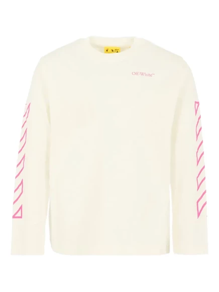 Детская футболка Off-White Kids с длинным рукавом, молочная