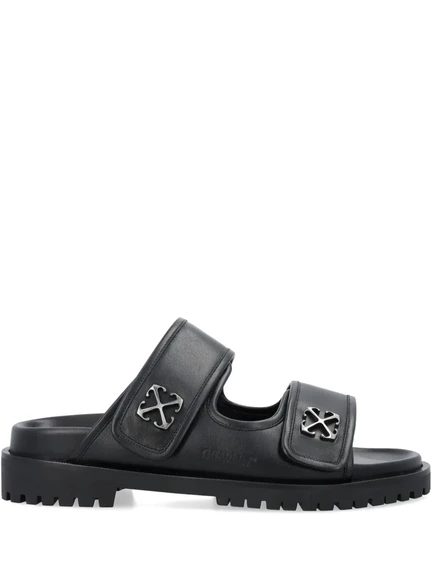 Мужские сандалии Off-White Arrows из кожи, черные