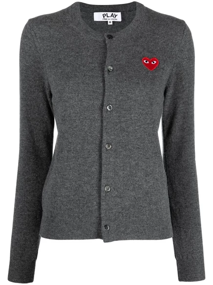 Женский кардиган Comme des Garçons PLAY с сердцем, серый