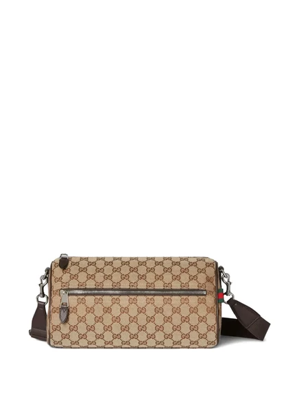 Маленькая цилиндрическая сумка через плечо с логотипом Gucci neutrals