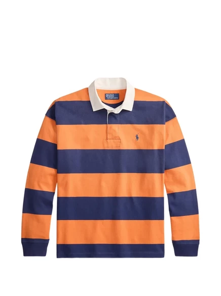 Мужское поло Polo Ralph Lauren в полоску, оранжевое