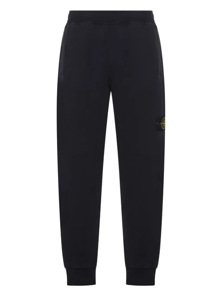 Хлопковые спортивные штаны Stone Island, черные