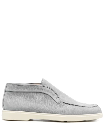 Женские лоферы Santoni из кожи и замши, серые