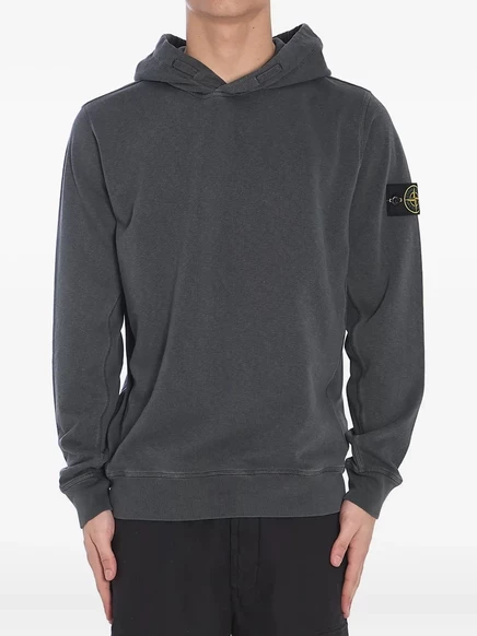 Хлопчатобумажная толстовка с капюшоном Stone Island grey
