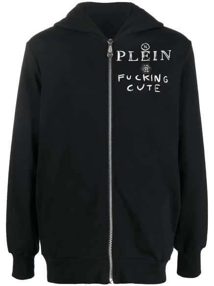 Мужское худи Philipp Plein Teddy Bear с логотипом, черное