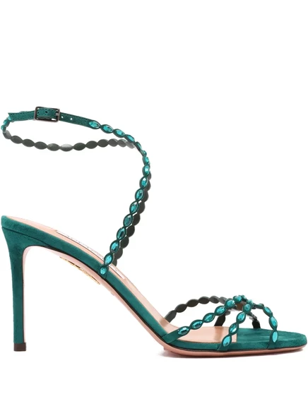 Женские босоножки Aquazzura Love Struck 85 мм, зелёные