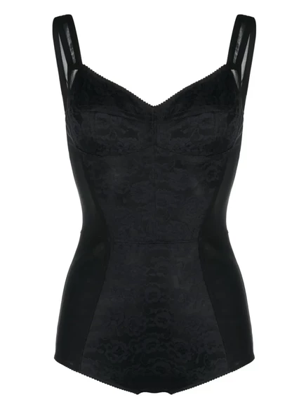 Боди-корсет с цветочным кружевом от Dolce & Gabbana black