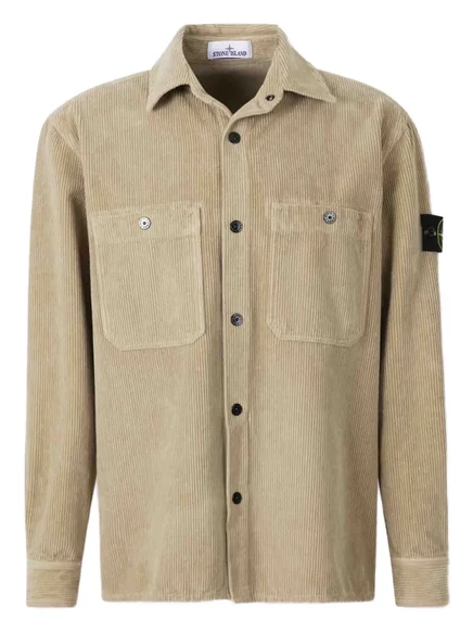 Вельветовая рубашка с накладным карманом Stone Island brown