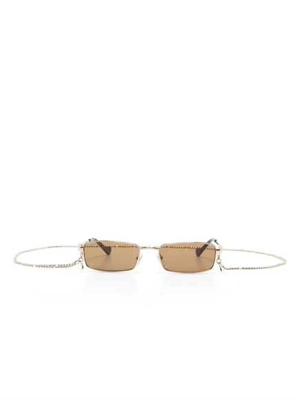 Солнцезащитные очки в прямоугольной оправе Gucci Eyewear gold