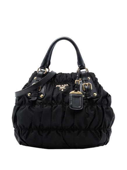 Женская сумка-сэтчел Prada Pre-Owned Tessuto Gaufre, черная