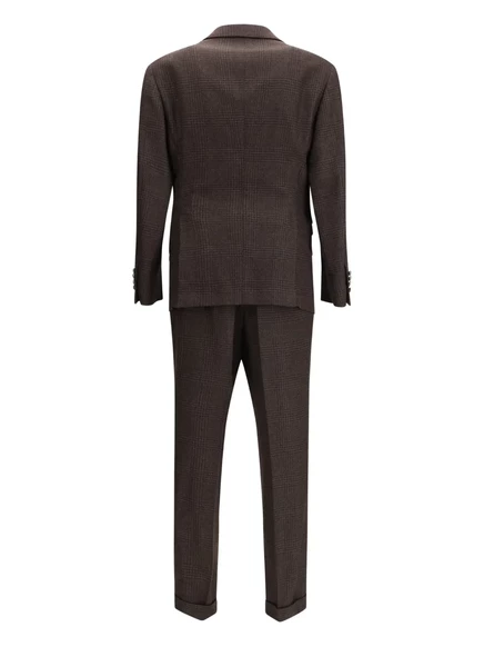 Костюм в клетку от Brunello Cucinelli brown