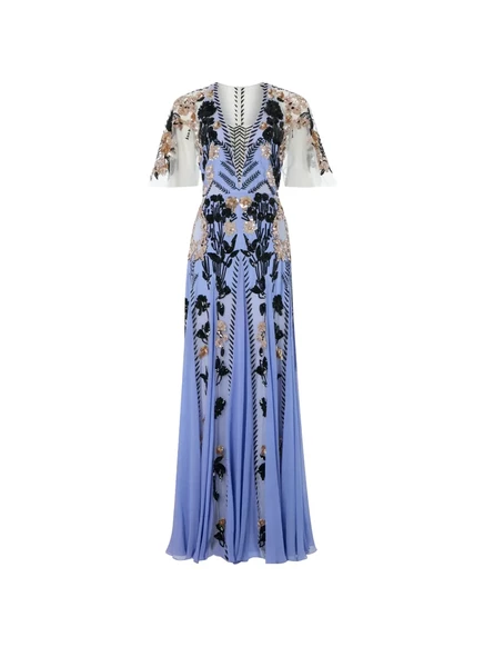 Женское платье Temperley London GILDED с пайетками, голубое