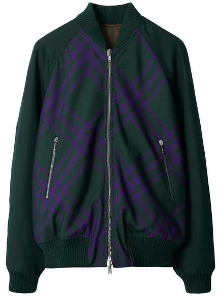 Мужская двусторонняя бомбер-куртка Burberry, зеленая