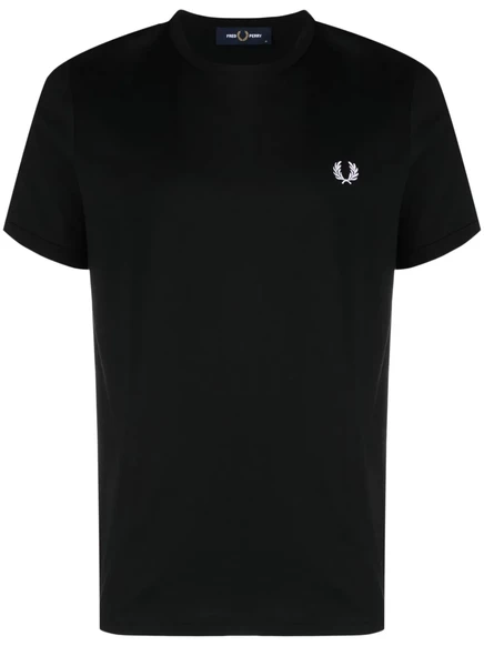 Мужская футболка Fred Perry с вышитым логотипом, черная